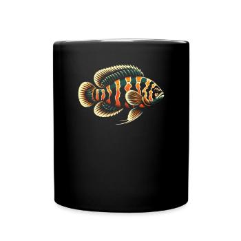 Oscar Fischliebhaber Süßwasser-Aquaristik - Tasse einfarbig - Schwarz - Vorne