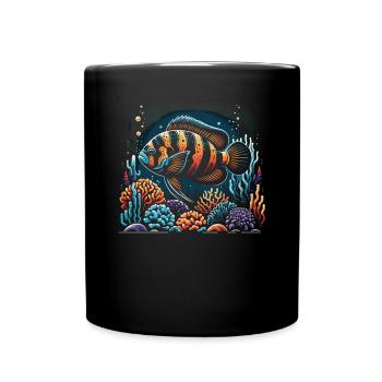 Oscar Fischliebhaber Süßwasser-Aquaristik - Tasse einfarbig - Schwarz - Vorne