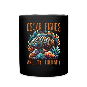 Oscar Fischliebhaber Süßwasser-Aquaristik - Tasse einfarbig - Schwarz - Vorne