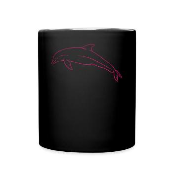 Freiheit des Ozeans Delfin Liebe Geschenk - Tasse einfarbig - Schwarz - Vorne