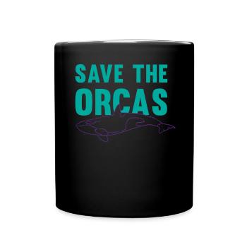 Schützt die Orcas Umweltbewusst Geschenk - Tasse einfarbig - Schwarz - Vorne