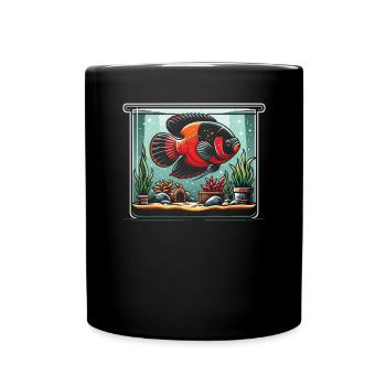 Oscar Fischliebhaber Süßwasser-Aquaristik - Tasse einfarbig - Schwarz - Vorne