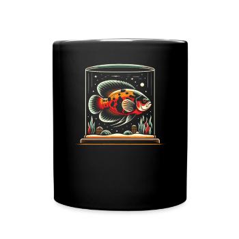 Oscar Fischliebhaber Süßwasser-Aquaristik - Tasse einfarbig - Schwarz - Vorne
