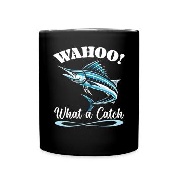 Wahoo Fish Catcher Fisher Pêcheur Pêche - Mug uni - noir - Devant