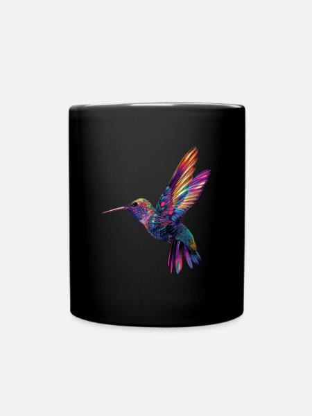 Hummingbird flowers - Tasse einfarbig - Schwarz