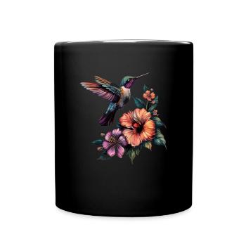 Hummingbird flowers - Tasse einfarbig - Schwarz - Vorne