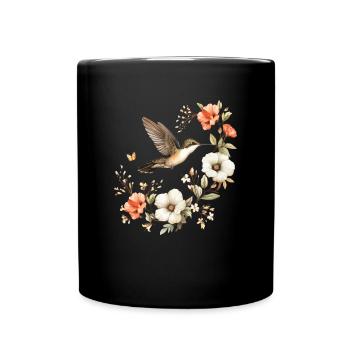 Hummingbird flowers - Tasse einfarbig - Schwarz - Vorne