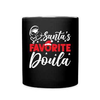 Doula Birth Worker Christmas - Tasse einfarbig - Schwarz - Vorne