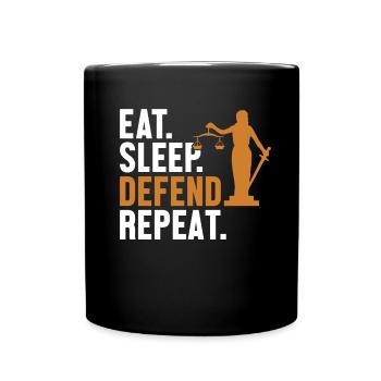 Manger, dormir, défendre, récidiver, conseiller juridique Droit - Mug uni - noir - Devant