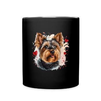 Yorkshire Terrier Yorkie Dog Breed Pet Cute - Full Colour Mug - black - Front
