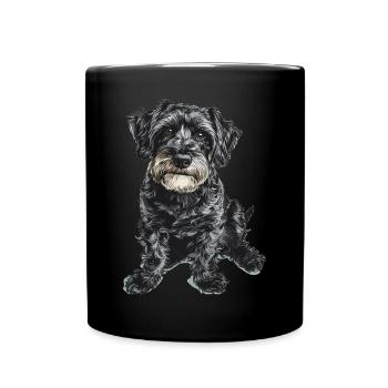 Schnoodle Snoodle Dog Breed Pet Cute Graphic - Full Colour Mug - black - Front
