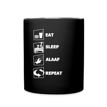 Lustig Eat Sleep Alaaf Repeat witzig Karneval Köln - Tasse einfarbig - Schwarz - Vorne