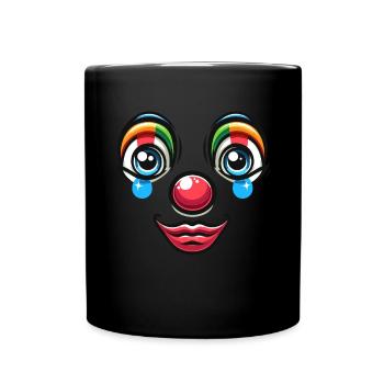 Pure carnival joy: clown face for fun - Full Colour Mug - black - Front