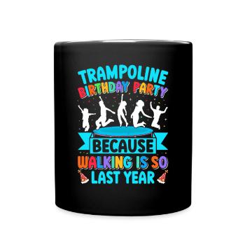 Trampolin Geburtstagsparty - Tasse einfarbig - Schwarz - Vorne