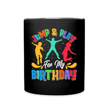 Trampolin Geburtstagsparty - Tasse einfarbig - Schwarz - Vorne