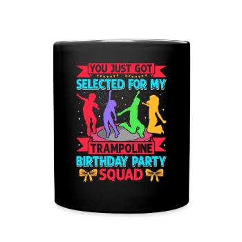 Trampolin Geburtstagsparty - Tasse einfarbig - Schwarz - Vorne