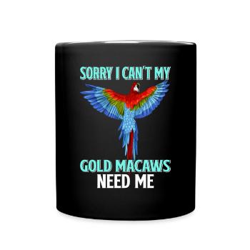 Gold Ara Ornithologe Enthusiast Geschenk - Tasse einfarbig - Schwarz - Vorne