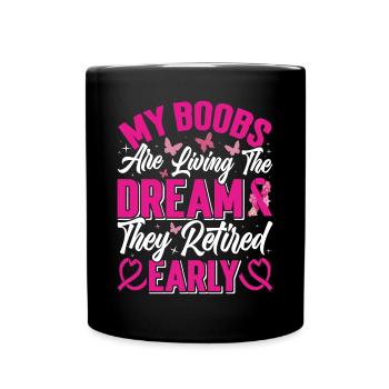 Pride Mastectomy Cancer Survivor Breast Cancer - Full Colour Mug - black - Front