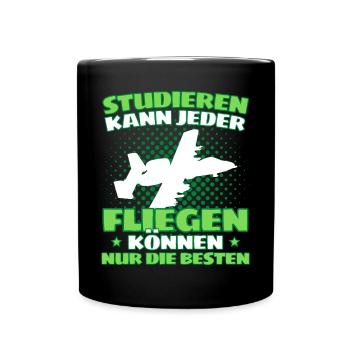 Fliegen Flugzeug Pilot Flieger Modellbau Piloten - Tasse einfarbig - Schwarz - Vorne