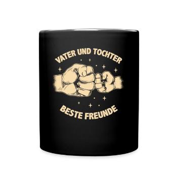 Vater und Tochter Geburtstag Geschenkidee - Tasse einfarbig - Schwarz - Vorne