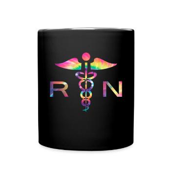 Registered Nurse Krankenschwester Nursing - Full Colour Mug - black - Front