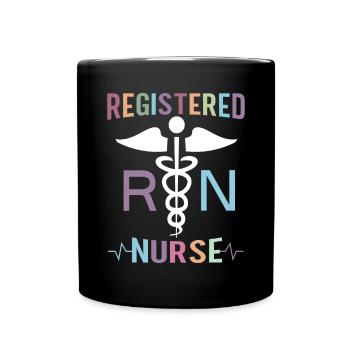 Registered Nurse Krankenschwester Nursing - Full Colour Mug - black - Front