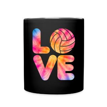 Tie Dye Volleyball Volleyballliebhaber - Tasse einfarbig - Schwarz - Vorne
