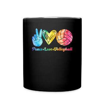 Tie Dye Volleyball Volleyballliebhaber - Tasse einfarbig - Schwarz - Vorne