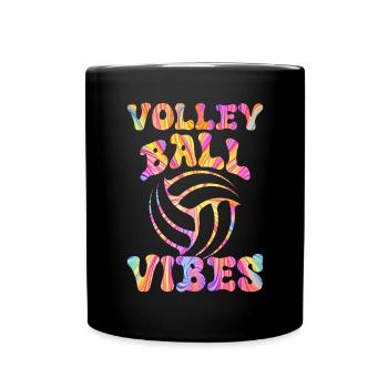 Tie Dye Volleyball Volleyballliebhaber - Tasse einfarbig - Schwarz - Vorne