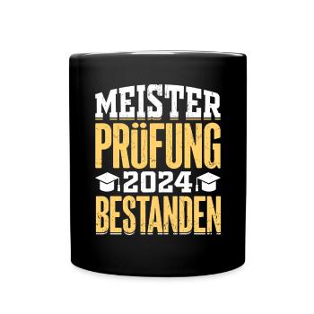 Meisterprüfung 2024 bestanden - Tasse einfarbig - Schwarz - Vorne