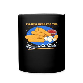 Mozzarella Sticks Käse Geschenk - Tasse einfarbig - Schwarz - Vorne