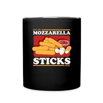 Mozzarella Sticks | Lover's Cheese Gift - Full Colour Mug - black - Front