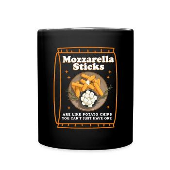 Mozzarella-Sticks Mozzarella Sticks Geschenk - Tasse einfarbig - Schwarz - Vorne