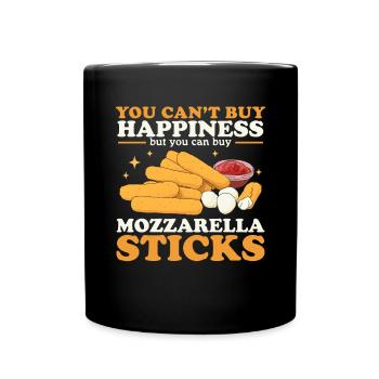 Mozzarella-Sticks | Mozzarella Sticks Geschenk - Tasse einfarbig - Schwarz - Vorne