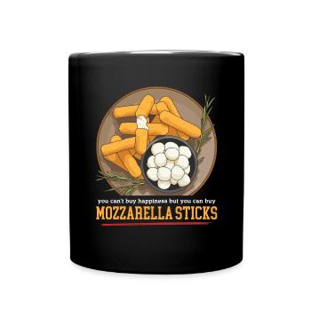 Mozzarella Sticks Käse Mozzarella-Sticks Geschenk - Tasse einfarbig - Schwarz - Vorne