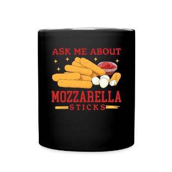Mozzarella Sticks Käseliebhaber Geschenk - Tasse einfarbig - Schwarz - Vorne