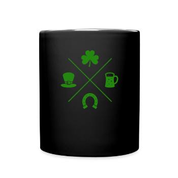 St. Patrick's Day Shamrock Beer - Full Colour Mug - black - Front