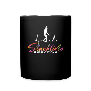 Slackline fear is optional - Full Colour Mug - black - Front