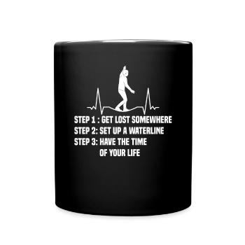 Slackline - Tasse einfarbig - Schwarz - Vorne