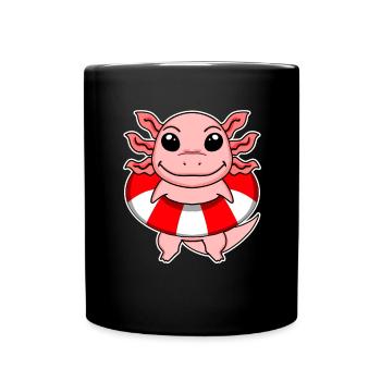 Axolotl Motif Sauveteur Enfants - Mug uni - noir - Devant