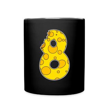 Number 8 Eight - Full Colour Mug - black - Front