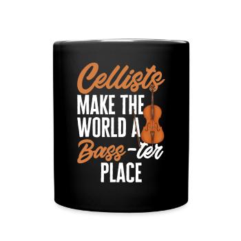 Cellospieler Cellist Musiker Cello - Tasse einfarbig - Schwarz - Vorne