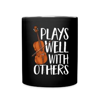 Cellospieler Cellist Musiker Cello - Tasse einfarbig - Schwarz - Vorne