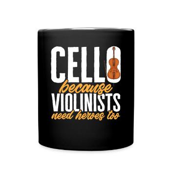 Cellospieler Cellist Musiker Cello - Tasse einfarbig - Schwarz - Vorne
