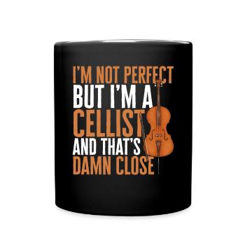 Cellospieler Cellist Musiker Cello - Tasse einfarbig - Schwarz - Vorne