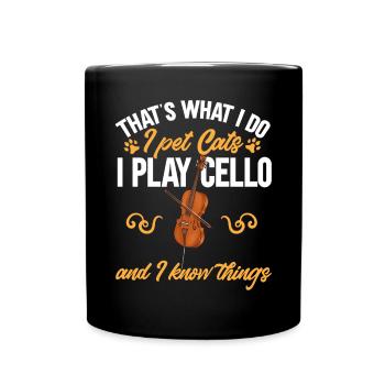Cellospieler Cellist Musiker Cello - Tasse einfarbig - Schwarz - Vorne