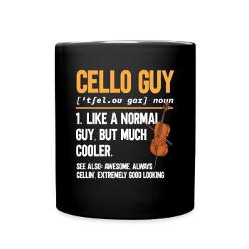 Cellospieler Cellist Musiker Cello - Tasse einfarbig - Schwarz - Vorne