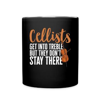 Cellospieler Cellist Musiker Cello - Tasse einfarbig - Schwarz - Vorne
