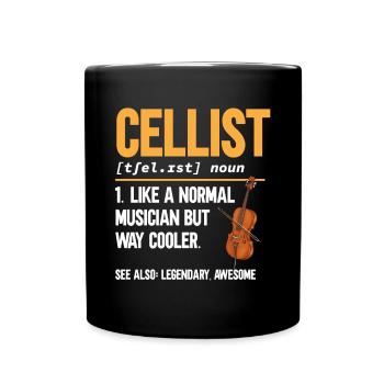 Cellospieler Cellist Musiker Cello - Tasse einfarbig - Schwarz - Vorne