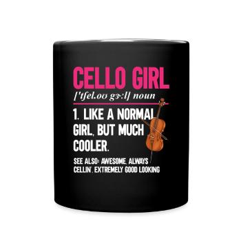 Cellospieler Cellist Musiker Cello - Tasse einfarbig - Schwarz - Vorne